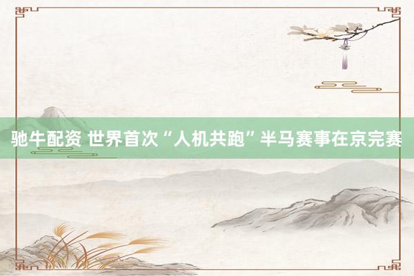 驰牛配资 世界首次“人机共跑”半马赛事在京完赛